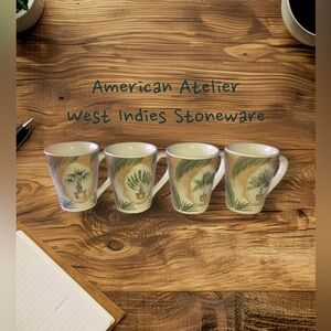 Brand New- Vintage American Atelier West Indies Stoneware Mugs